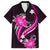 Pink Polynesian Pattern With Tropical Flowers Family Matching Summer Maxi Dress and Hawaiian Shirt LT05 Dad's Shirt - Short Sleeve Pink - Polynesian Pride