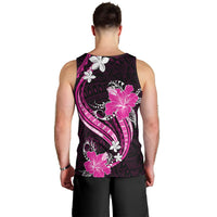 Pink Polynesian Pattern With Tropical Flowers Men Tank Top LT05 - Polynesian Pride