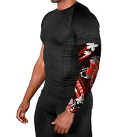 Red Polynesian Pattern With Tropical Flowers Arm Sleeves LT05 - Polynesian Pride