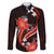 Red Polynesian Pattern With Tropical Flowers Family Matching Summer Maxi Dress and Hawaiian Shirt LT05 Dad's Shirt - Long Sleeve Red - Polynesian Pride
