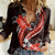 Red Polynesian Pattern With Tropical Flowers Women Casual Shirt LT05 Female Red - Polynesian Pride
