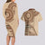 Samoa Siapo Pattern Simple Style Couples Matching Long Sleeve Bodycon Dress and Hawaiian Shirt LT05 - Polynesian Pride
