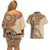 Samoa Siapo Pattern Simple Style Couples Matching Off Shoulder Short Dress and Hawaiian Shirt LT05 - Polynesian Pride