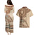 Samoa Siapo Pattern Simple Style Couples Matching Puletasi Dress and Hawaiian Shirt LT05 - Polynesian Pride