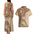 Samoa Siapo Pattern Simple Style Couples Matching Tank Maxi Dress and Hawaiian Shirt LT05 - Polynesian Pride