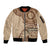 Samoa Siapo Pattern Simple Style Sleeve Zip Bomber Jacket LT05 Unisex Brown - Polynesian Pride
