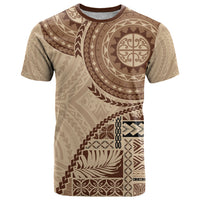 Samoa Siapo Pattern Simple Style T Shirt LT05 Brown - Polynesian Pride