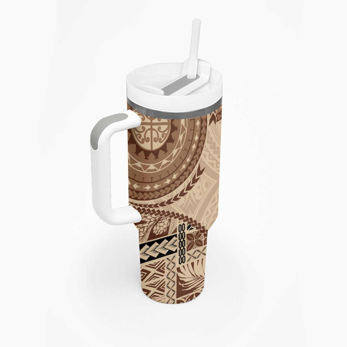 Samoa Siapo Pattern Simple Style Tumbler With Handle