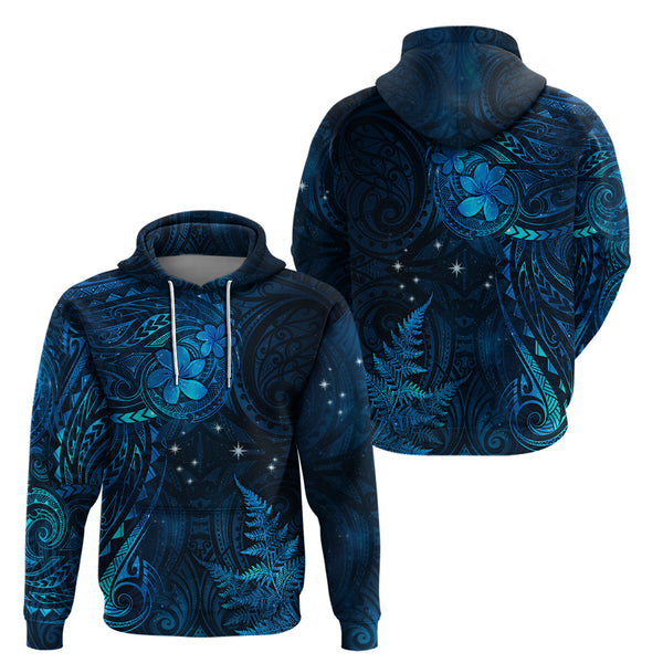 Matariki New Zealand Wearable Blanket Hoodie Maori New Year Galaxy Sky Blue LT6 main image 0