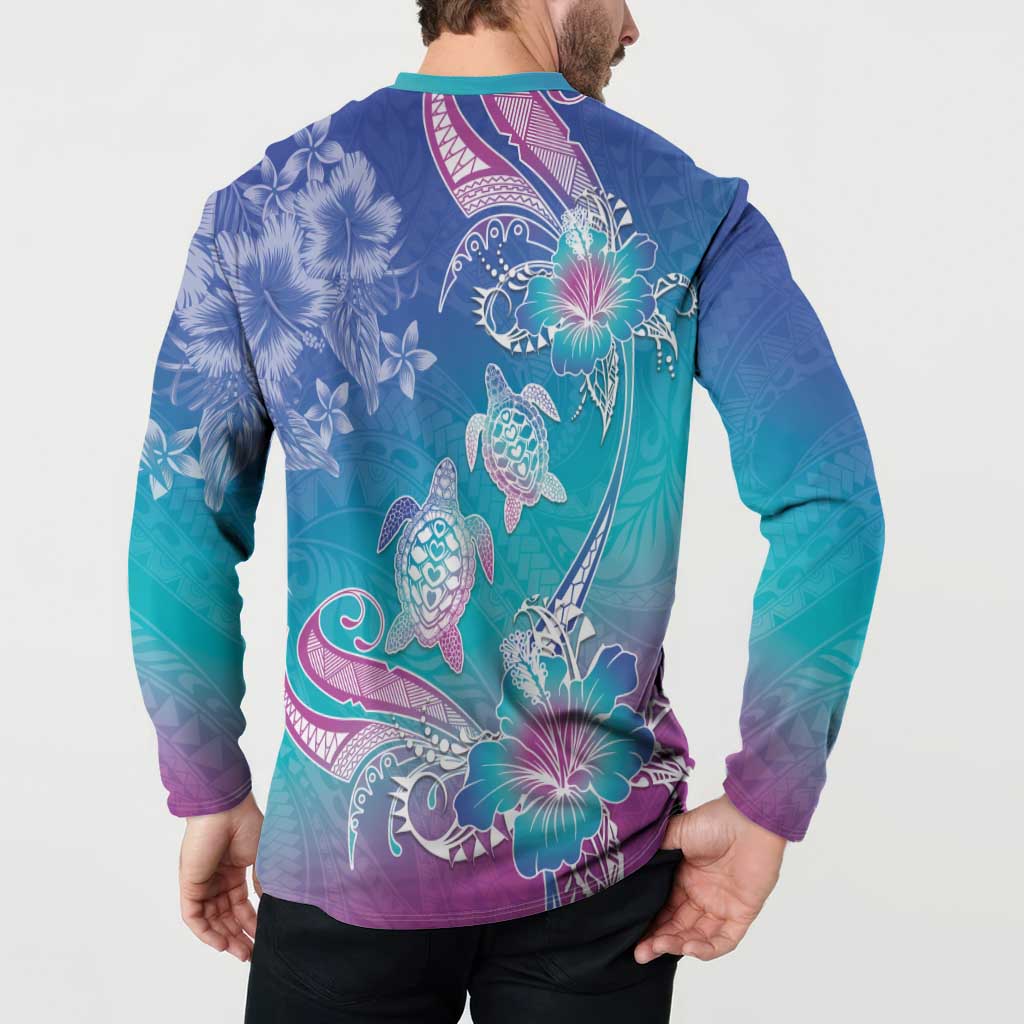Polynesia Sea Turtle Couple Button Sweatshirt Love Is Life