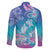 Polynesia Sea Turtle Couple Family Matching Off The Shoulder Long Sleeve Dress and Hawaiian Shirt Love Is Life