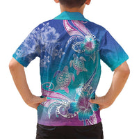 Polynesia Sea Turtle Couple Family Matching Off Shoulder Short Dress and Hawaiian Shirt Love Is Life