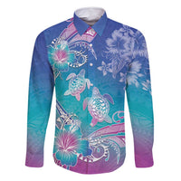 Polynesia Sea Turtle Couple Family Matching Off Shoulder Short Dress and Hawaiian Shirt Love Is Life