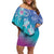 Polynesia Sea Turtle Couple Family Matching Off Shoulder Short Dress and Hawaiian Shirt Love Is Life