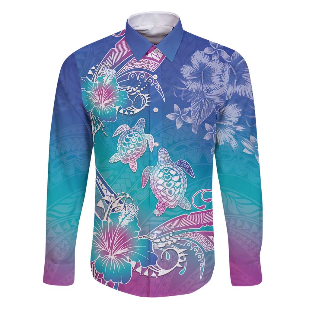 Polynesia Sea Turtle Couple Family Matching Puletasi and Hawaiian Shirt Love Is Life