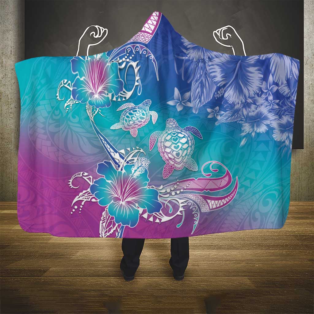 Polynesia Sea Turtle Couple Hooded Blanket Love Is Life