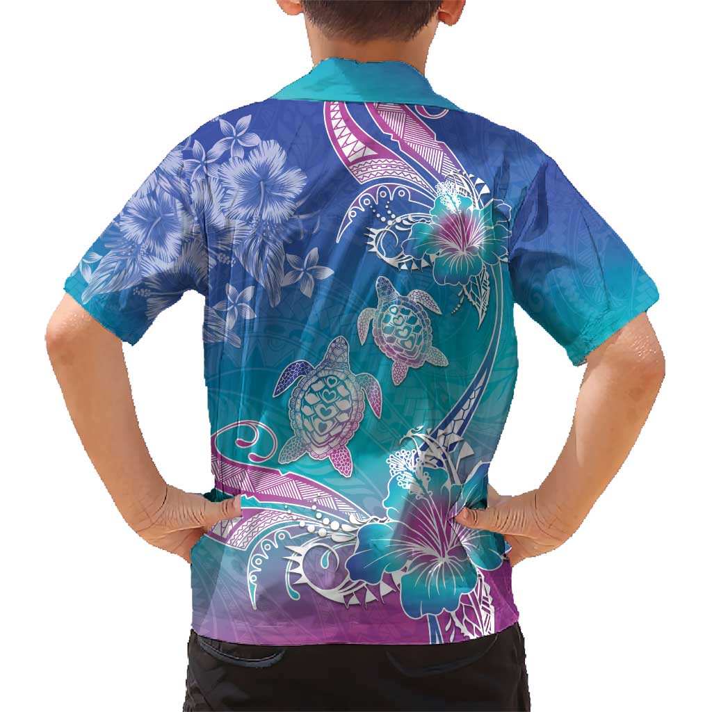 Polynesia Sea Turtle Couple Kid Hawaiian Shirt Love Is Life