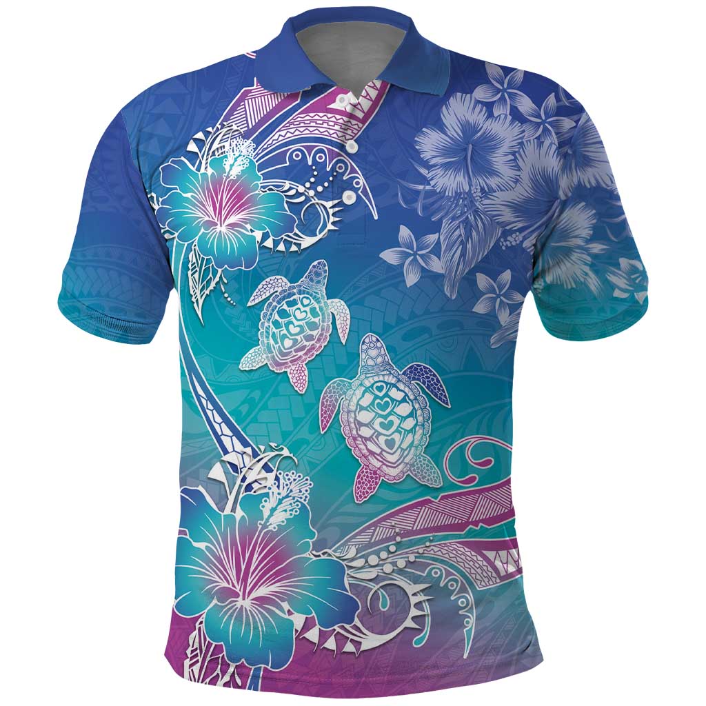 Polynesia Sea Turtle Couple Polo Shirt Love Is Life
