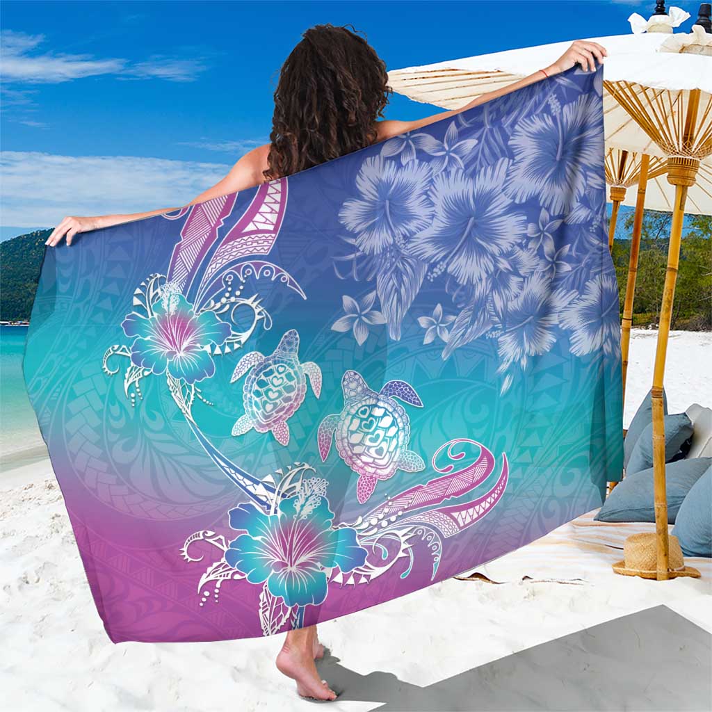 Polynesia Sea Turtle Couple Sarong Love Is Life LT05 One Size 44 x 66 inches Blue - Polynesian Pride