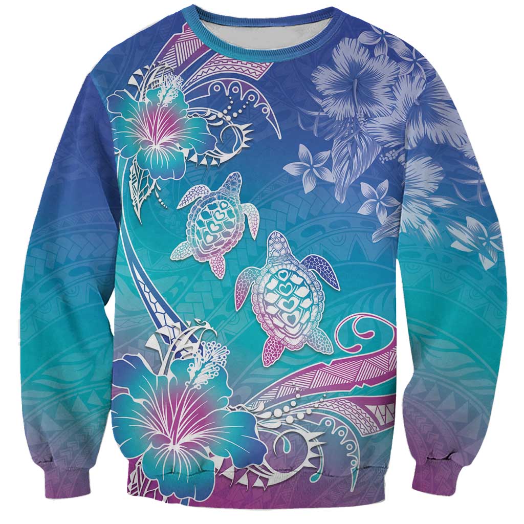 Polynesia Sea Turtle Couple Sweatshirt Love Is Life