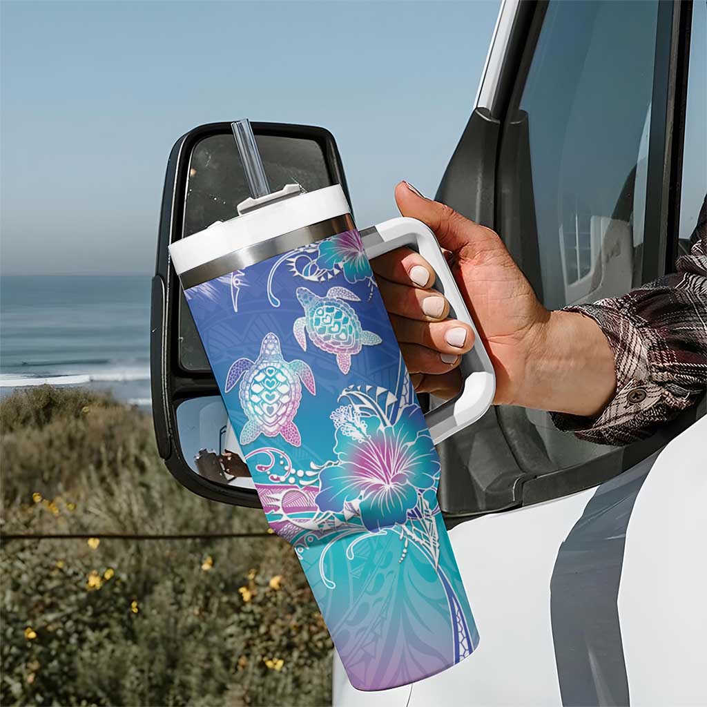 Polynesia Sea Turtle Couple Tumbler With Handle Love Is Life