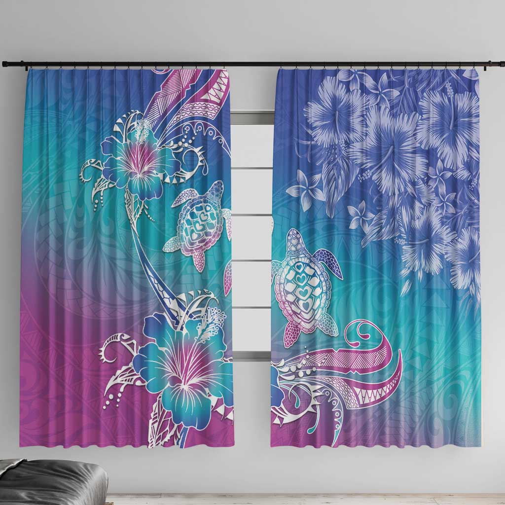 Polynesia Sea Turtle Couple Window Curtain Love Is Life