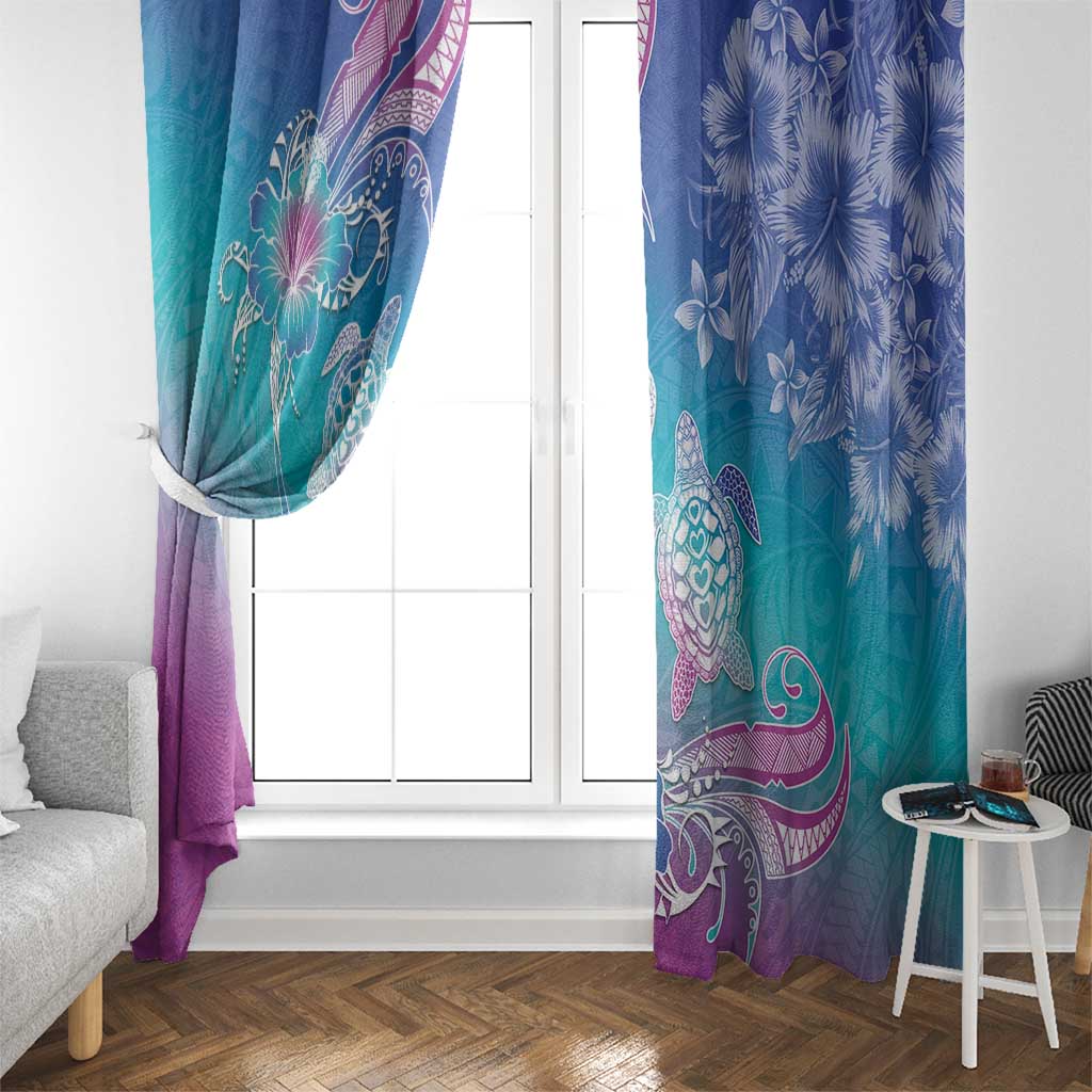 Polynesia Sea Turtle Couple Window Curtain Love Is Life