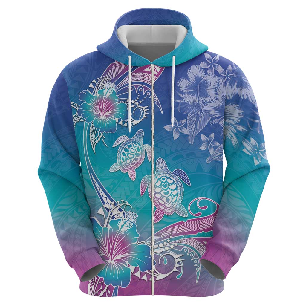 Polynesia Sea Turtle Couple Zip Hoodie Love Is Life
