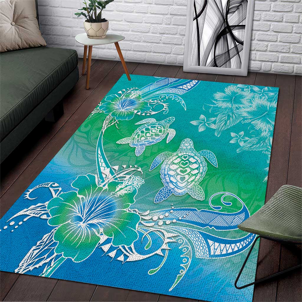 Polynesia Sea Turtle Couple Area Rug I Am Turtley In Love With You