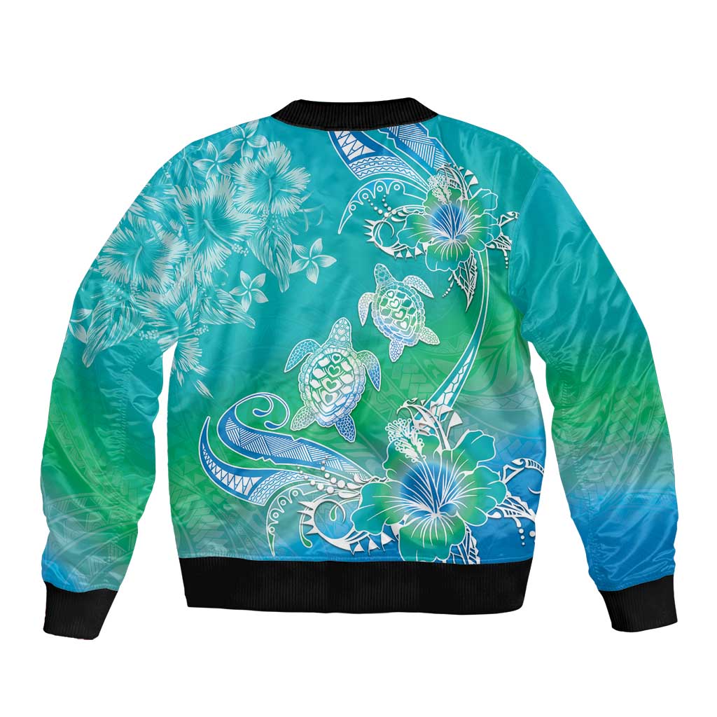 Polynesia Sea Turtle Couple Bomber Jacket I Am Turtley In Love With You
