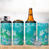 Polynesia Sea Turtle Couple 4 in 1 Can Cooler Tumbler I Am Turtley In Love With You