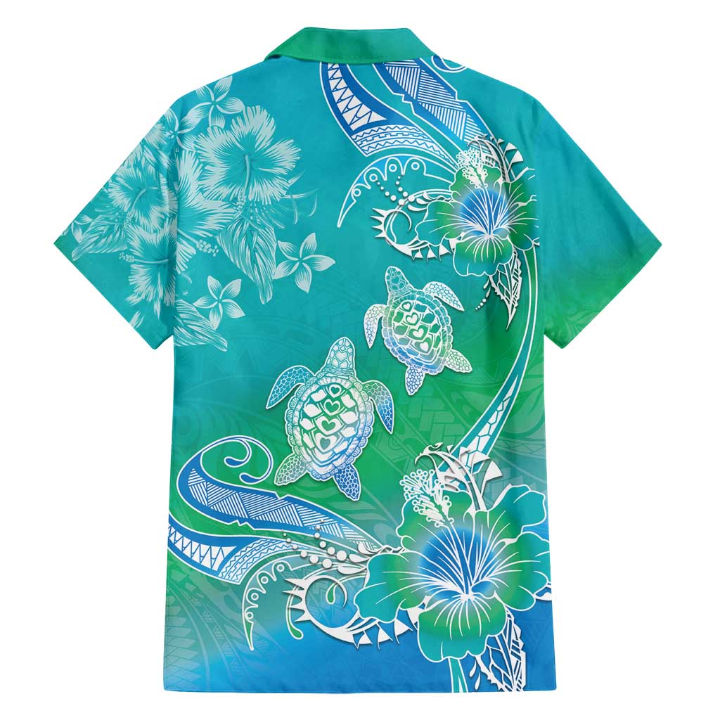 Polynesia Sea Turtle Couple Family Matching Long Sleeve Bodycon Dress and Hawaiian Shirt I Am Turtley In Love With You