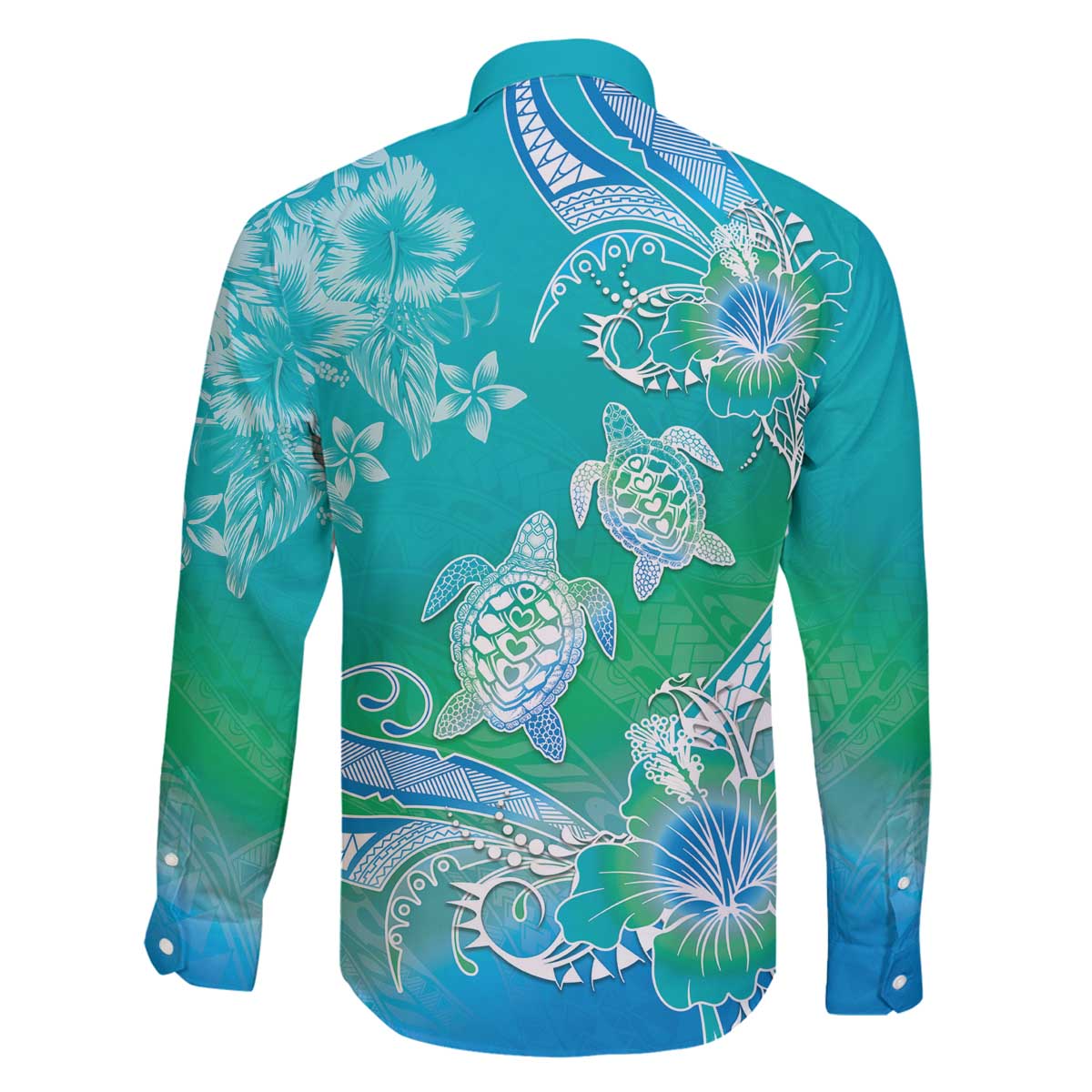 Polynesia Sea Turtle Couple Family Matching Off The Shoulder Long Sleeve Dress and Hawaiian Shirt I Am Turtley In Love With You