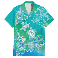 Polynesia Sea Turtle Couple Family Matching Off Shoulder Maxi Dress and Hawaiian Shirt I Am Turtley In Love With You