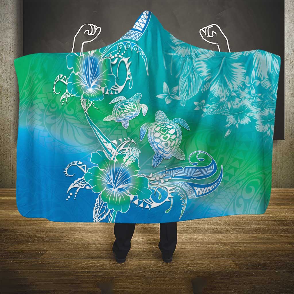 Polynesia Sea Turtle Couple Hooded Blanket I Am Turtley In Love With You
