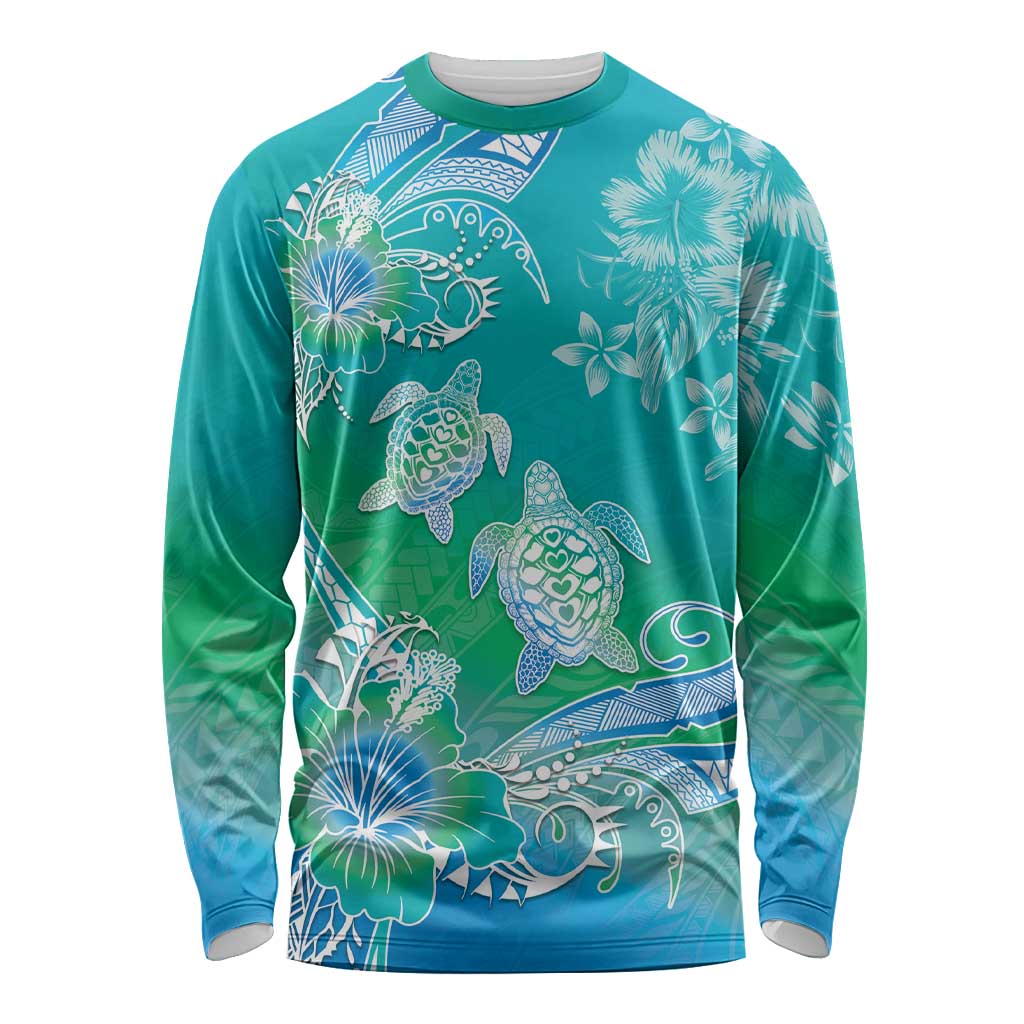 Polynesia Sea Turtle Couple Long Sleeve Shirt I Am Turtley In Love With You