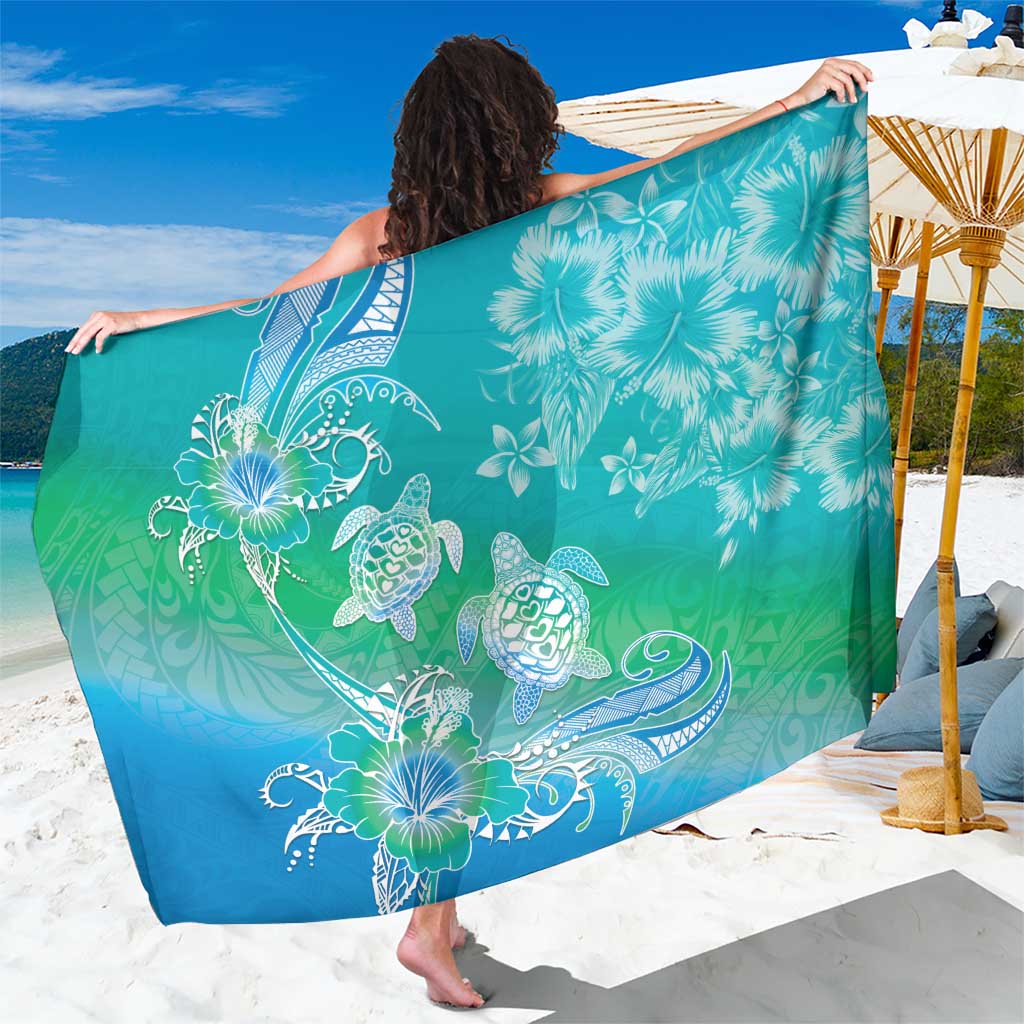 Polynesia Sea Turtle Couple Sarong I Am Turtley In Love With You LT05 One Size 44 x 66 inches Turquoise - Polynesian Pride
