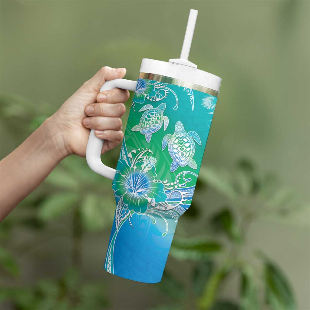 Polynesia Sea Turtle Couple Tumbler With Handle I Am Turtley In Love With You