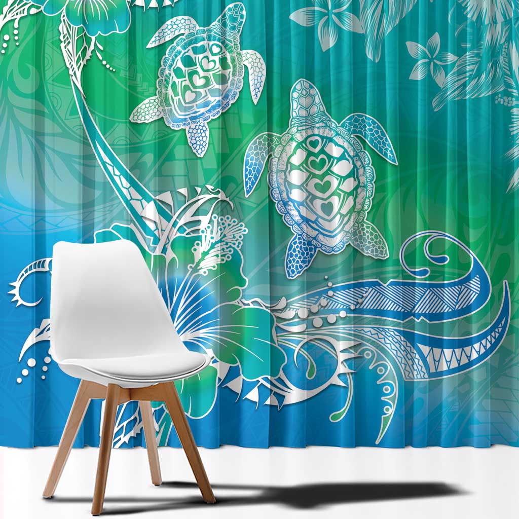 Polynesia Sea Turtle Couple Window Curtain I Am Turtley In Love With You