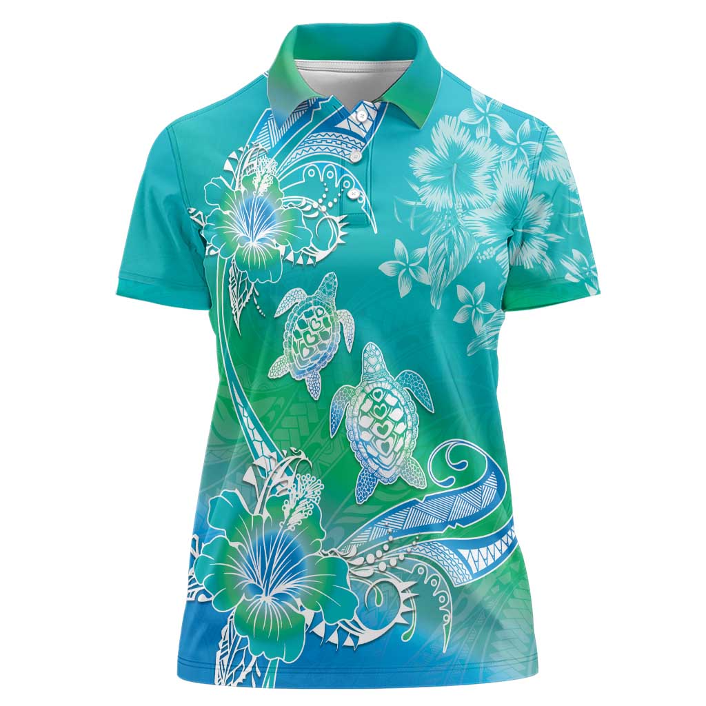 Polynesia Sea Turtle Couple Women Polo Shirt I Am Turtley In Love With You