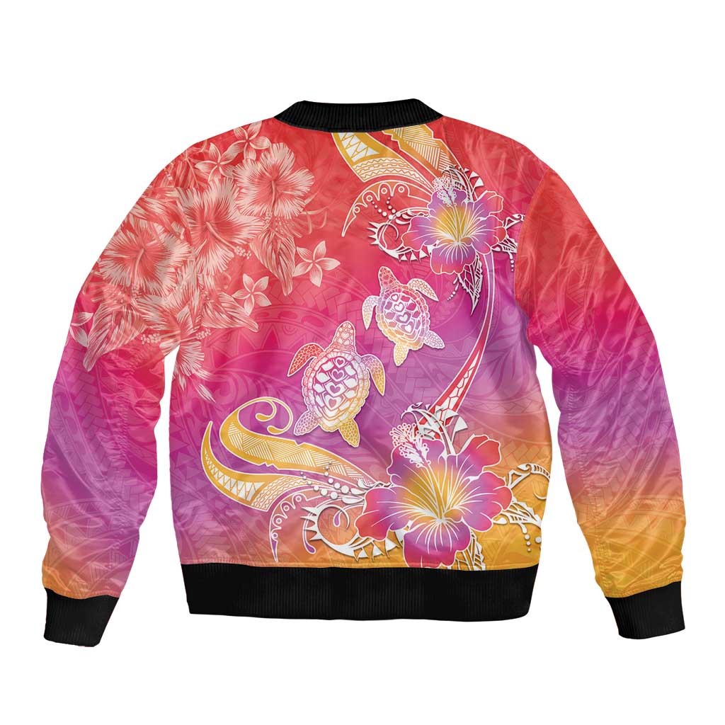 Polynesia Sea Turtle Couple Bomber Jacket One Soul One Love
