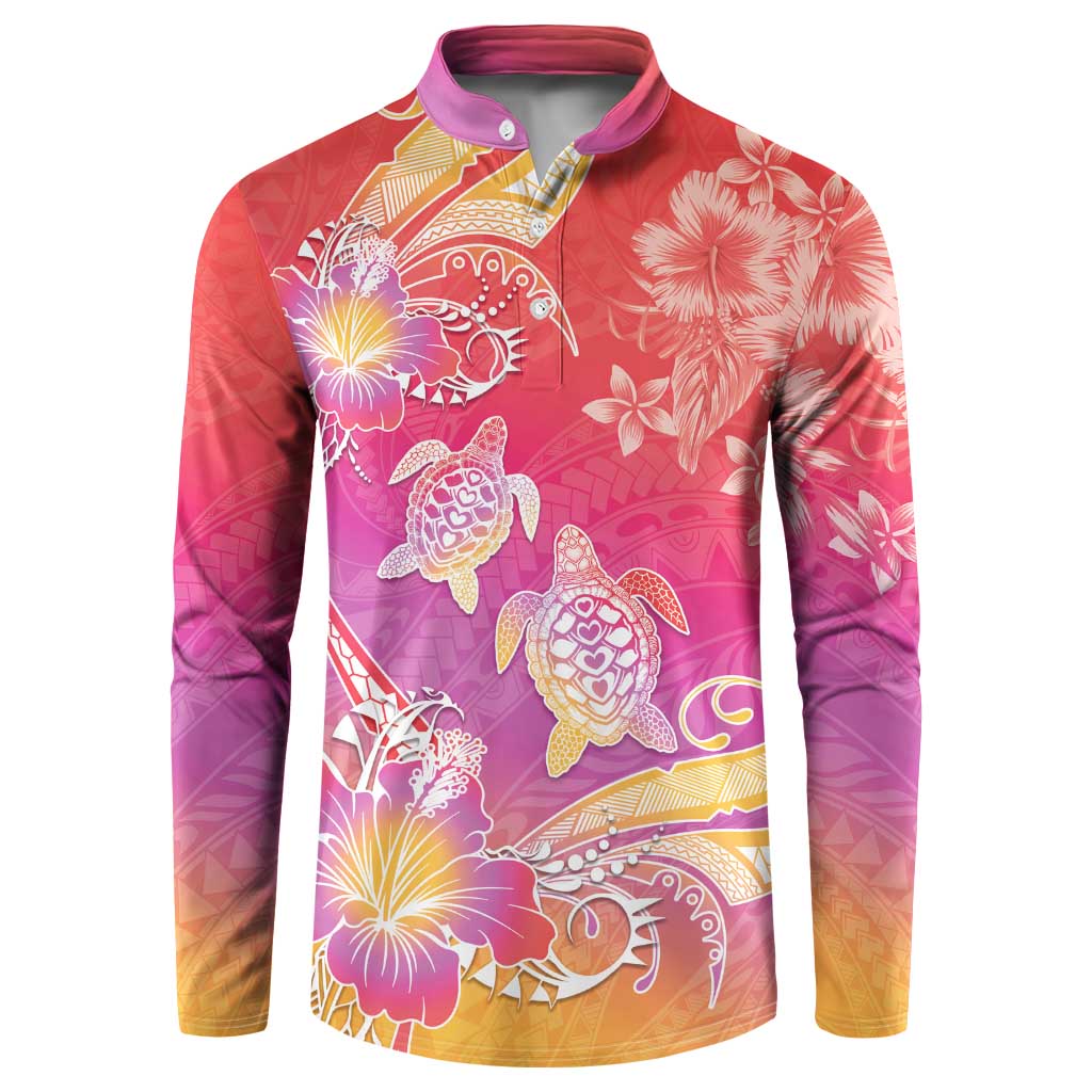 Polynesia Sea Turtle Couple Button Sweatshirt One Soul One Love LT05 Red - Polynesian Pride