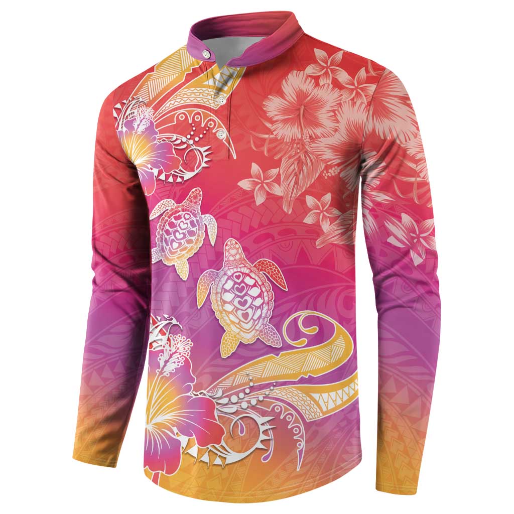 Polynesia Sea Turtle Couple Button Sweatshirt One Soul One Love