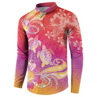 Polynesia Sea Turtle Couple Button Sweatshirt One Soul One Love