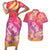 Polynesia Sea Turtle Couple Couples Matching Short Sleeve Bodycon Dress and Hawaiian Shirt One Soul One Love