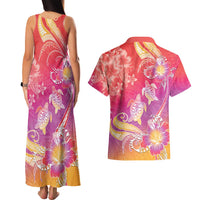 Polynesia Sea Turtle Couple Couples Matching Tank Maxi Dress and Hawaiian Shirt One Soul One Love