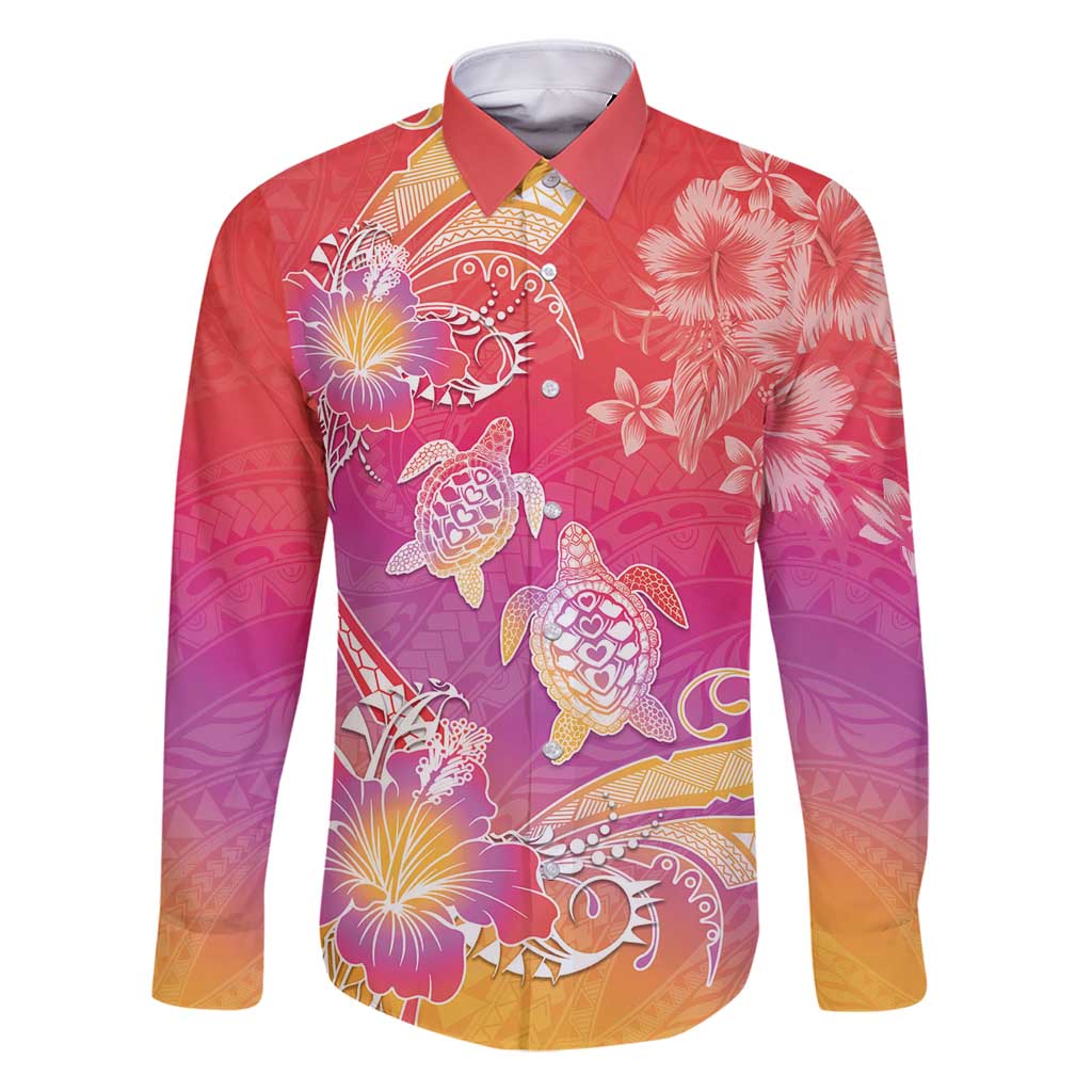 Polynesia Sea Turtle Couple Family Matching Puletasi and Hawaiian Shirt One Soul One Love