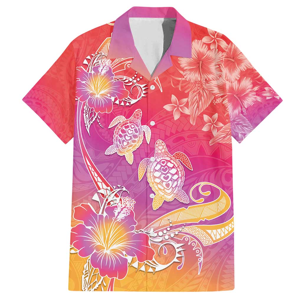Polynesia Sea Turtle Couple Family Matching Tank Maxi Dress and Hawaiian Shirt One Soul One Love