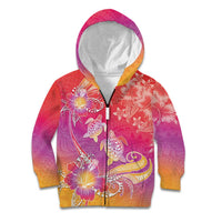 Polynesia Sea Turtle Couple Kid Hoodie One Soul One Love