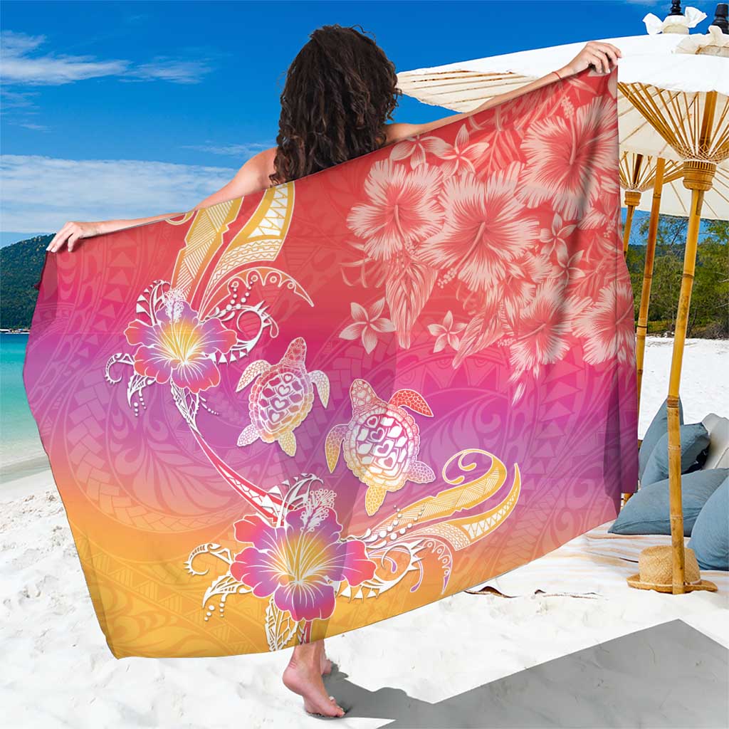 Polynesia Sea Turtle Couple Sarong One Soul One Love LT05 One Size 44 x 66 inches Red - Polynesian Pride